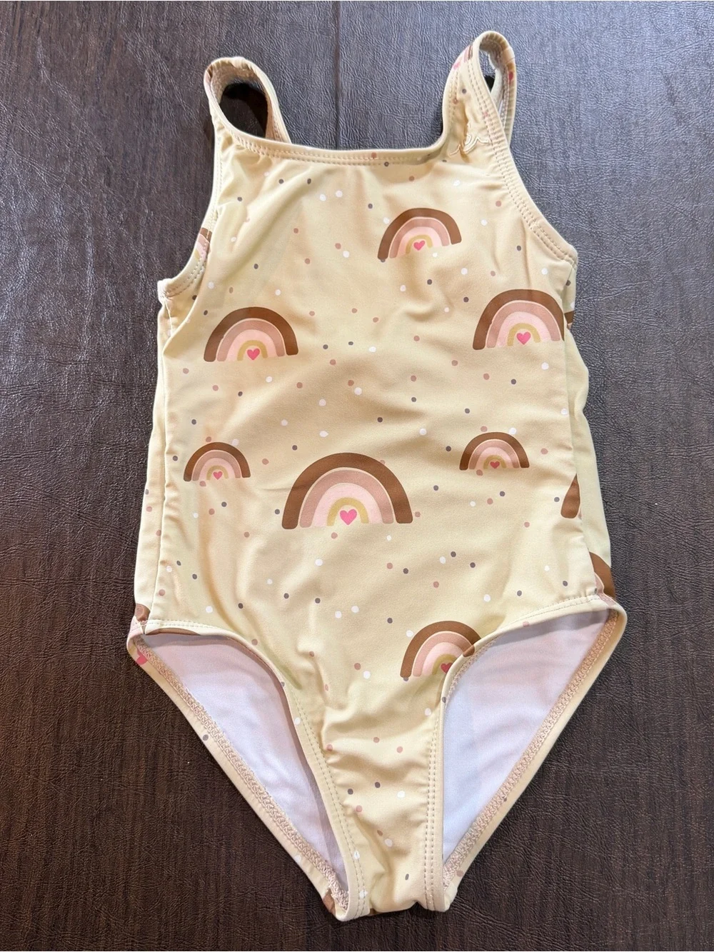 Seaesta Surf Cream Rainbow Girls One-Piece Swimsuit Sz 3-4